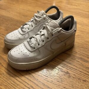 Nike Air Force 1 Low Top Sneakers 5.5Y Triple White Athletic Shoes 314192-117